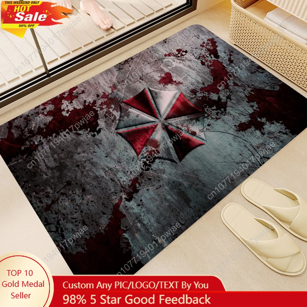 Resident Evil Umbrella Entrance Door Mat Rectangle Anti-slip Home Soft Badmat Front Door Indoor Outdoor Mat Toilet Rug