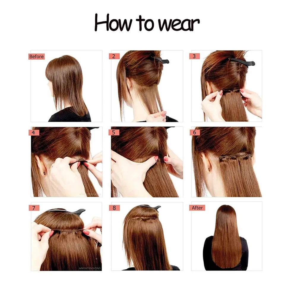 Extensiones de cabello con clip, 7 piezas sintéticas con reflejos, onduladas suaves y largas, 22 pulgadas, gruesas, para mujer 5