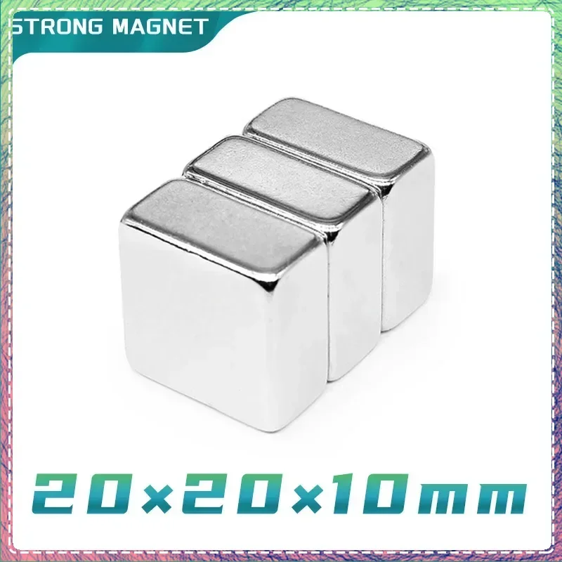 20x20x10 mm Powerful Strong Magnetic Magnets Sheet N35 Square Stong Magnets 20x20x10mm  Neodymium Magnet 20x20x10