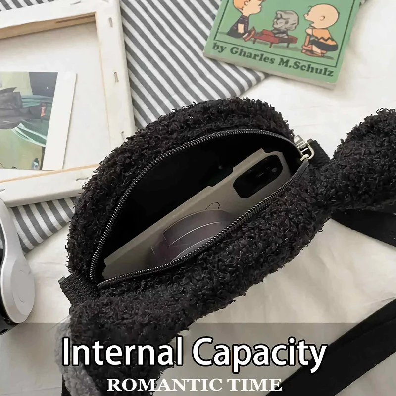 Cute Plush Anime Crossbody Bag With Cat Theme Gift For Girls Mini Novelty Children Wallet For Girls Fashion Ltems
