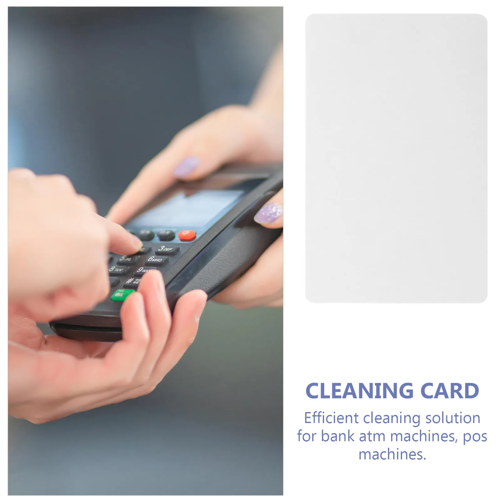 5Pcs Cleaning Card Sturdy PVC Bank Atm Pos Terminal Cleaner Dual Side Reusable Credit Card Machine Cleaning Tool Accessory