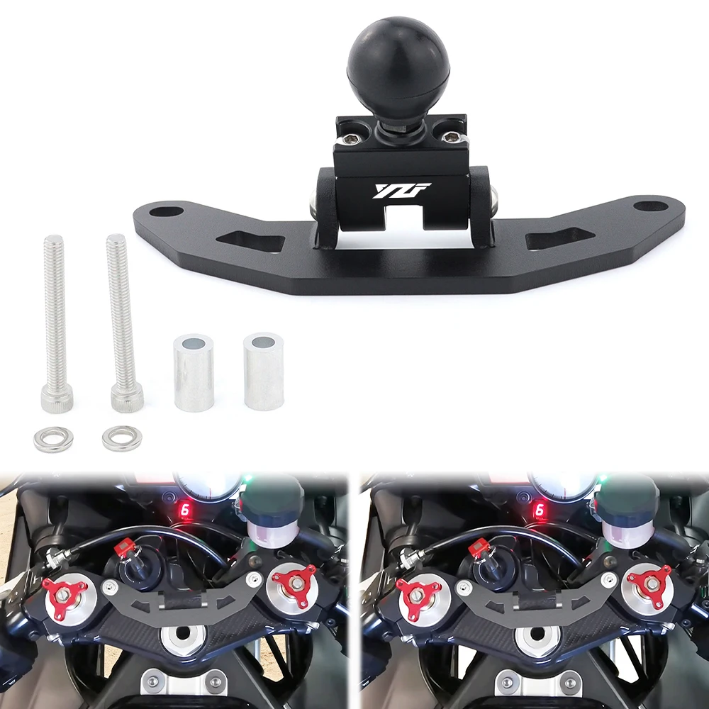 GPS Bracket Navigation Bracket Adapter Phone Holder Bracket Motorcycle GPS Mount Aluminum YZF-R6 YZF R6 2003-2005 For Yamaha