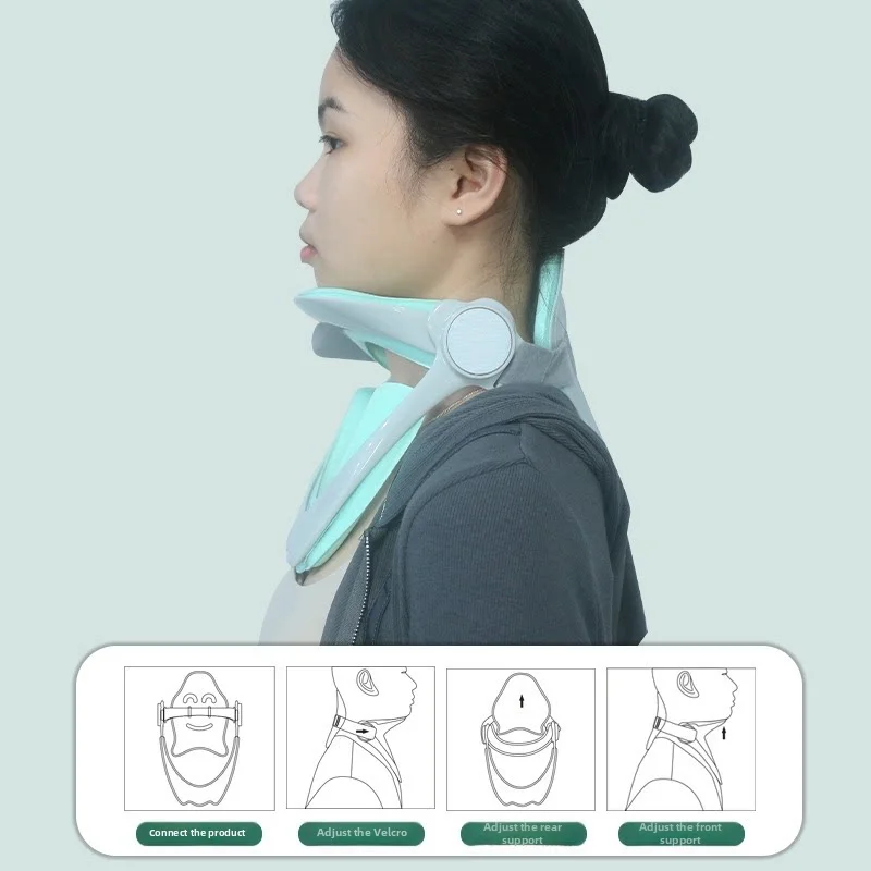 

Эргономичное устройство для вытяжения шеи, корректор осанки головы против сутулости, мягкий шейный воротник, поддерживающий бандаж для шеи для домашнего и офисного использования