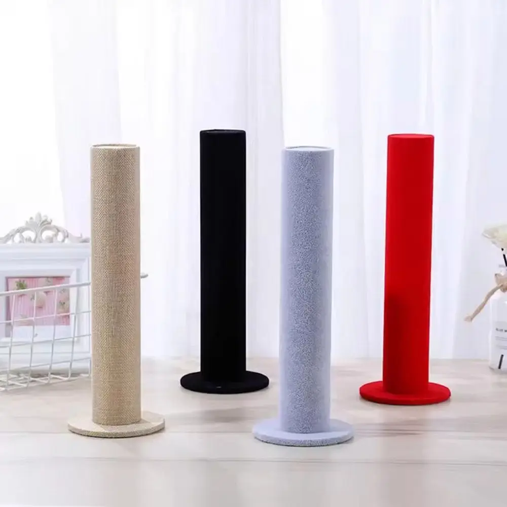 Cavalete de joias de veludo/tecido, formato cilíndrico, pulseira multifuncional, organizador de corrente de relógio, suporte de corda de cabeça