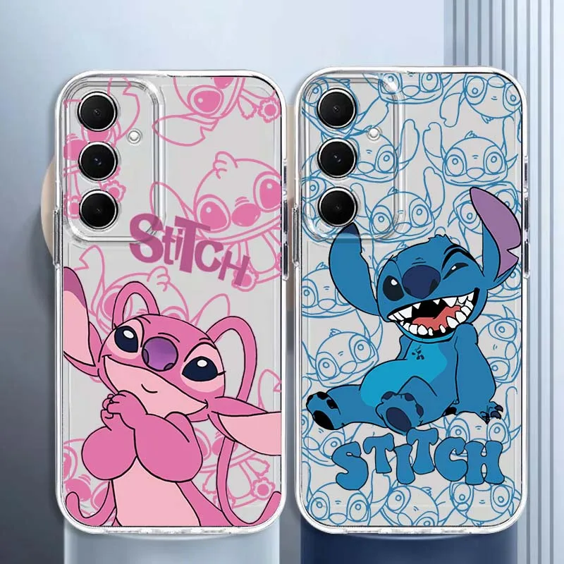 

Cute Stitch Angel Phone Case For Samsung Galaxy A73 A72 A71 A55 A54 A53 A52 A51 A33 A25 A22 A15 A14 A05 TPU Transparent