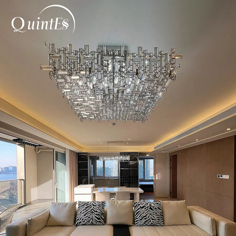 Luxury Chrome LED Crystal Chandelier for Home Villa Living Dining Room Indoor E14 Ceiling Pendant Light Fixtures