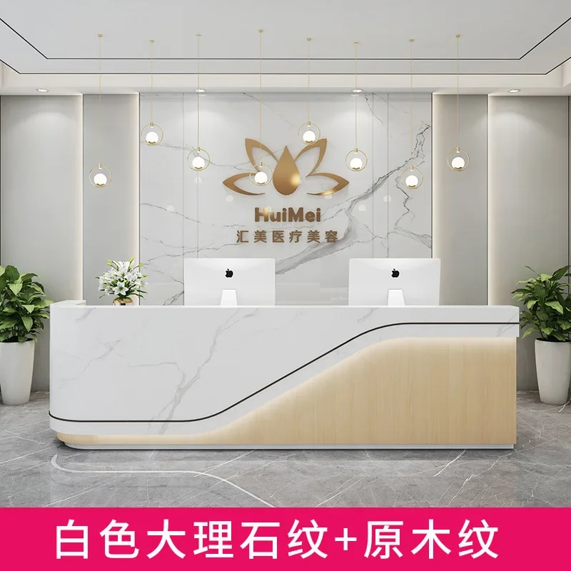 Beauty salon front desk reception desk hairdresser bar checkout page training institution counter kindergarten front desk simple