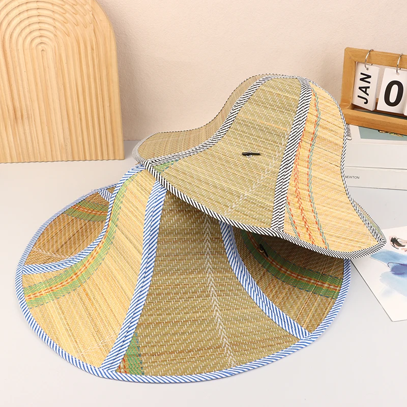 Chinese Bamboo Rattan Hats Retro Handmade Weave Straw Hat Tourism Rain Dance Props Cone Fishing Sunshade Fisherman Hat