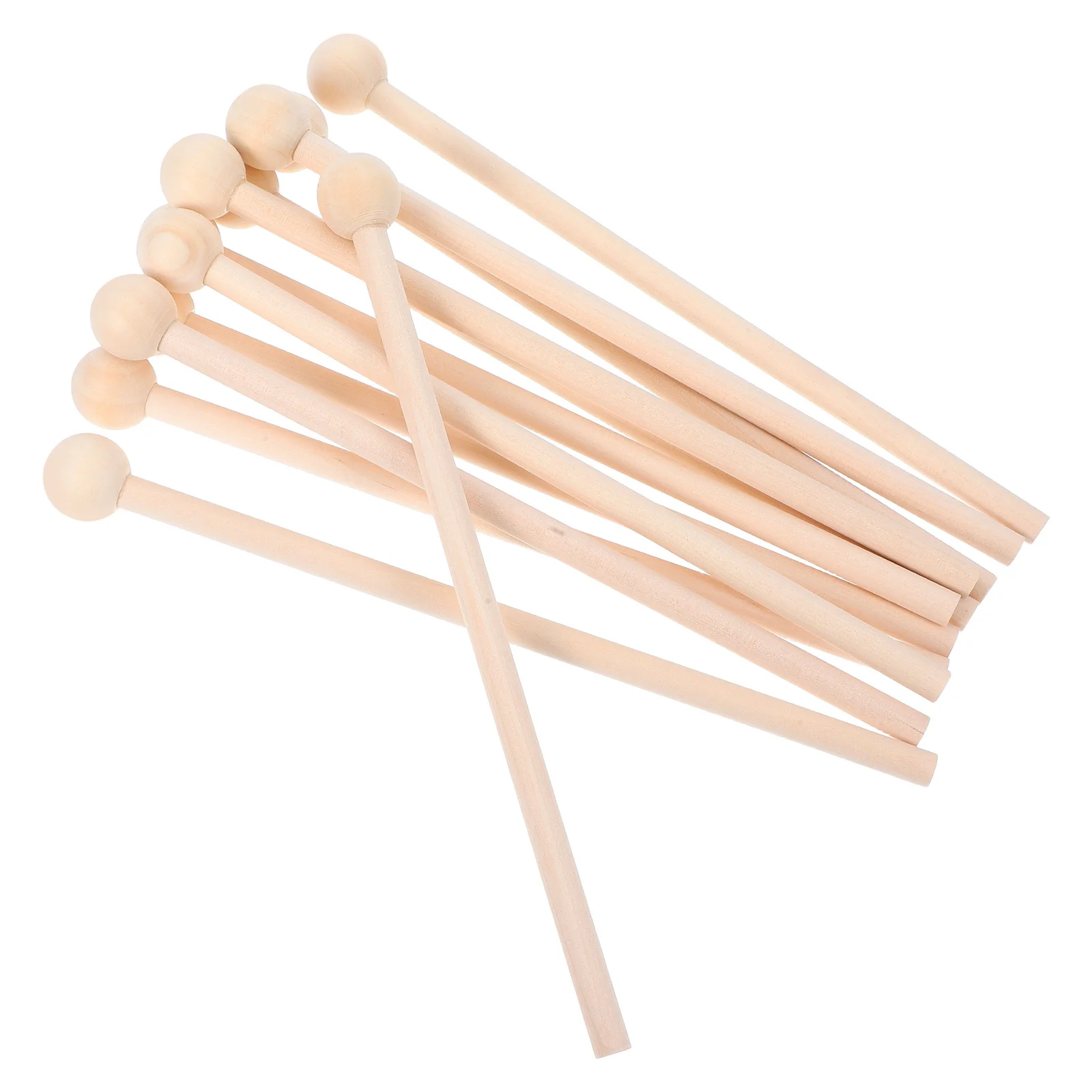 

12Pcs Natural Wood Percussion Mallets Drum Sticks Xylophone Glockenspiel Cow Bell Musical Instrument Accessories