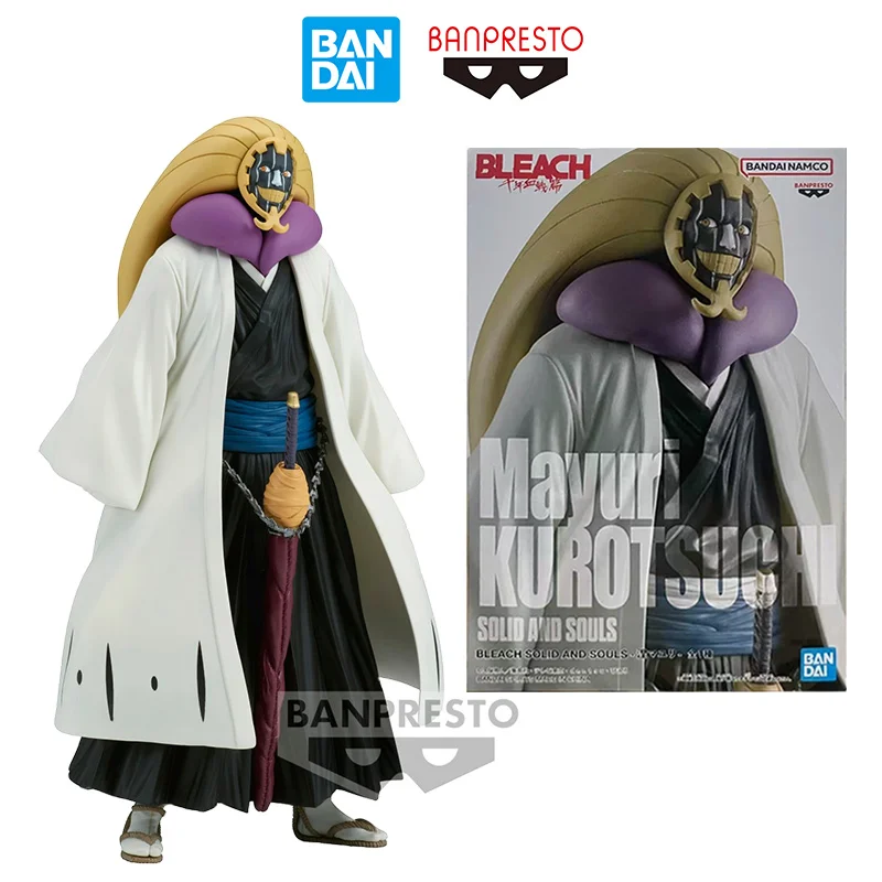 Bandai Banpresto Bleach Solid and Souls Mayuri Kurotsuchi 16Cm Anime Original Action Figure Model Toy Birthday Gift Collection