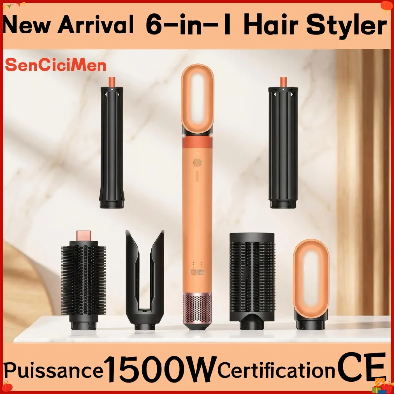 6-In-1 Hair Care Styler HS09 Negative Ion Blow Dryer Multi-Function Curling Iron Combination for Styling And Grooming