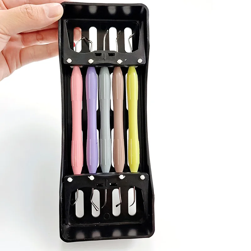 

New 5pcs Dental Composite Resin filling Spatula Aesthetic restoration kit Silicone Handle Dental Surgical Instrument