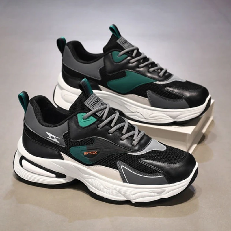 

Новые мужские туфли для папы на массивной подошве, удобные кроссовки на платформе с дышащей сеткой и защитой от запаха, осенняя легкая прочная уличная одежда