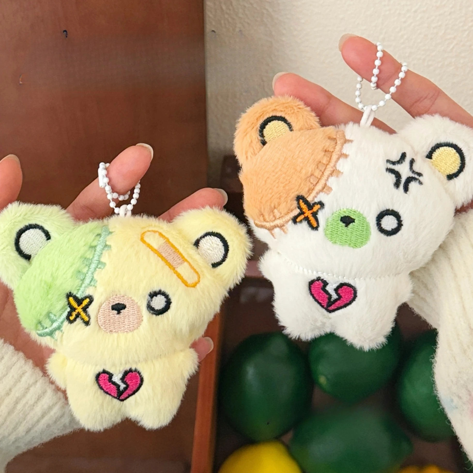 Mignon dessin animé ours poupée jouet pendentif drôle ours en peluche porte-clés fille coeur sac décoration pendentif Animal en peluche jouet enfants cadeau