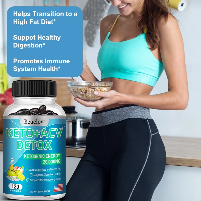 كيتو + كبسولات خل التفاح لإزالة السموم وحرق الدهون وإدارة الوزن وصحة الجهاز الهضمي، 120 كبسولة #5