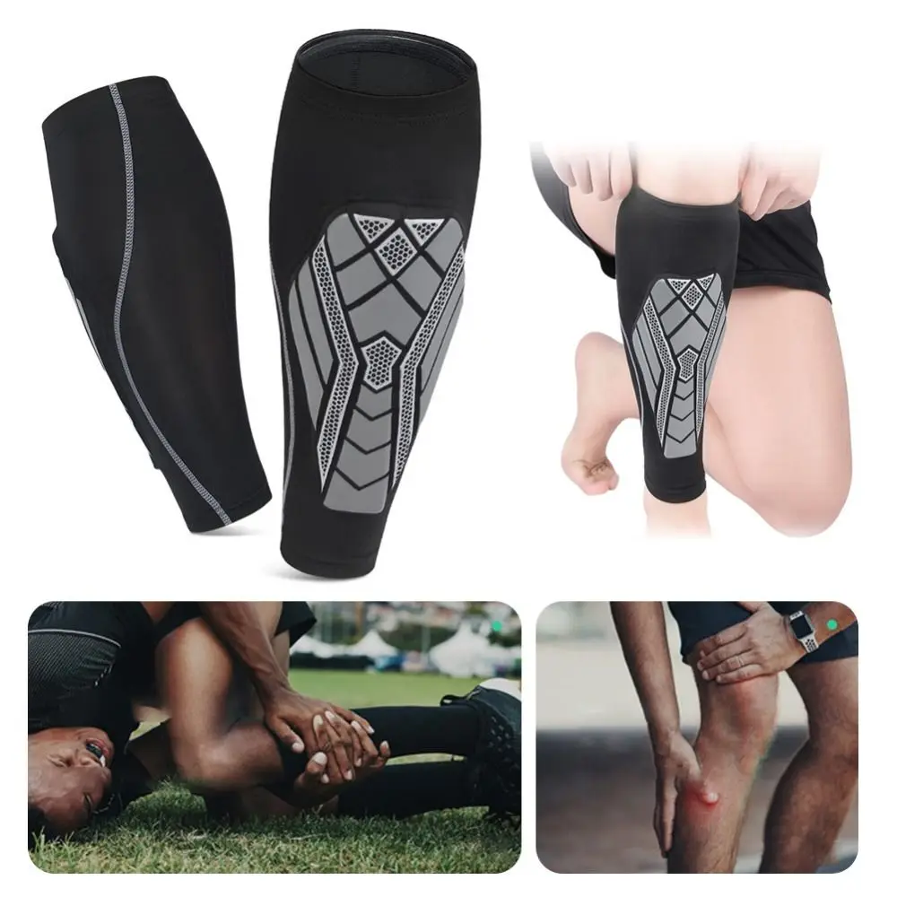 Protective Calf Compression Sleeves with EVA Pad Leg Support Soccer Shin Guards Anti-Collision Non-slip Shin Sleeves Men Women