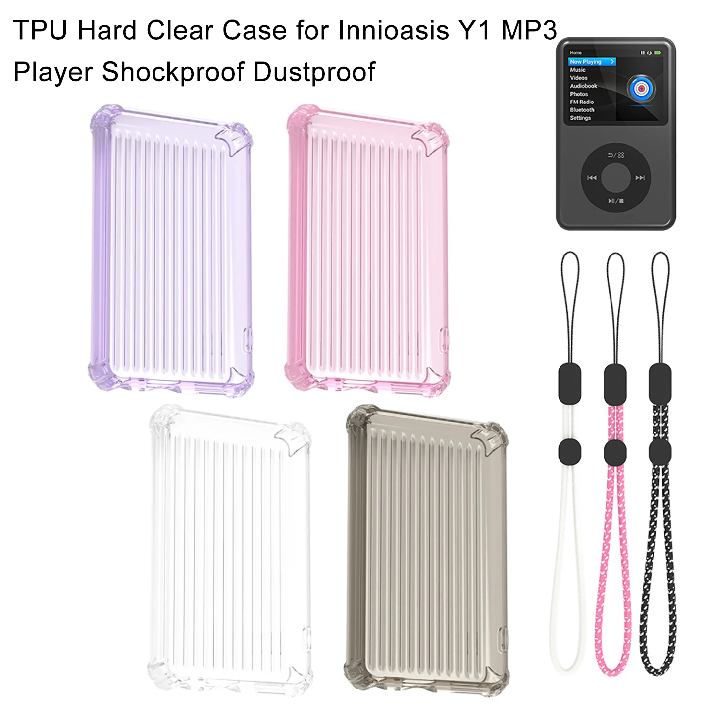 Clear TPU Hard Protective Case Compatible with Innioasis Y1 Mp3 Player, Shock‑Proof Dust‑Proof Protective Cover