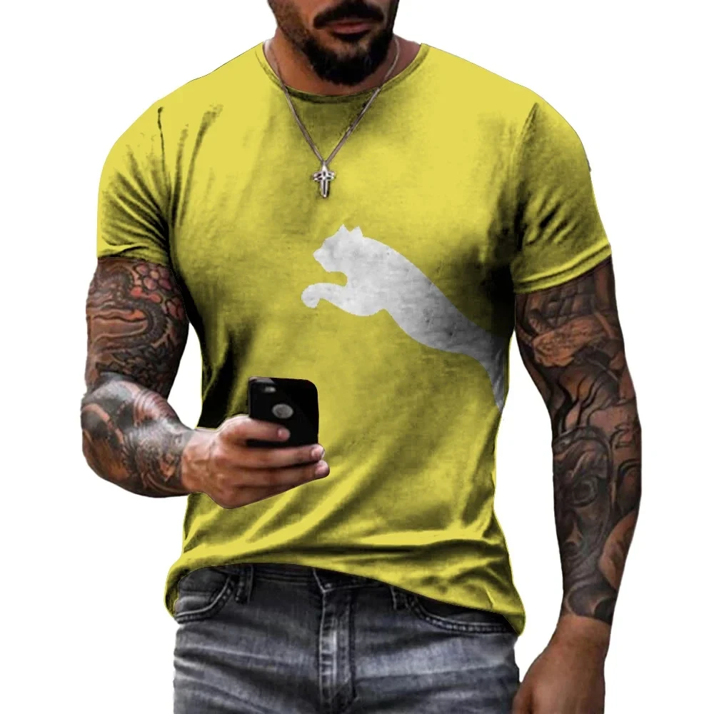 Vintage T-Shirt For Men Wolf Leopard Pattern 3D Printed Casual Round Neck Shirt Quick-Drying Exquisite Oversized Men's Clothing image 5