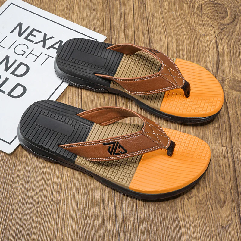 

High Quality Brand Men Flip Flops Summer Beach Flip Flops Men Fashion Breathable Casual Men Beach Slippers Summer Outdoor Sandal