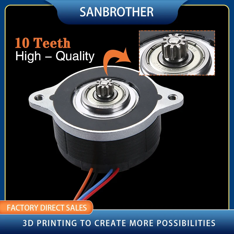 

10-зубчатый двигатель 10T MOONS NEMA14 36 мм для экструдера/Sherpa мини-экструдер/Galileo Voron 2,4, высокая температура