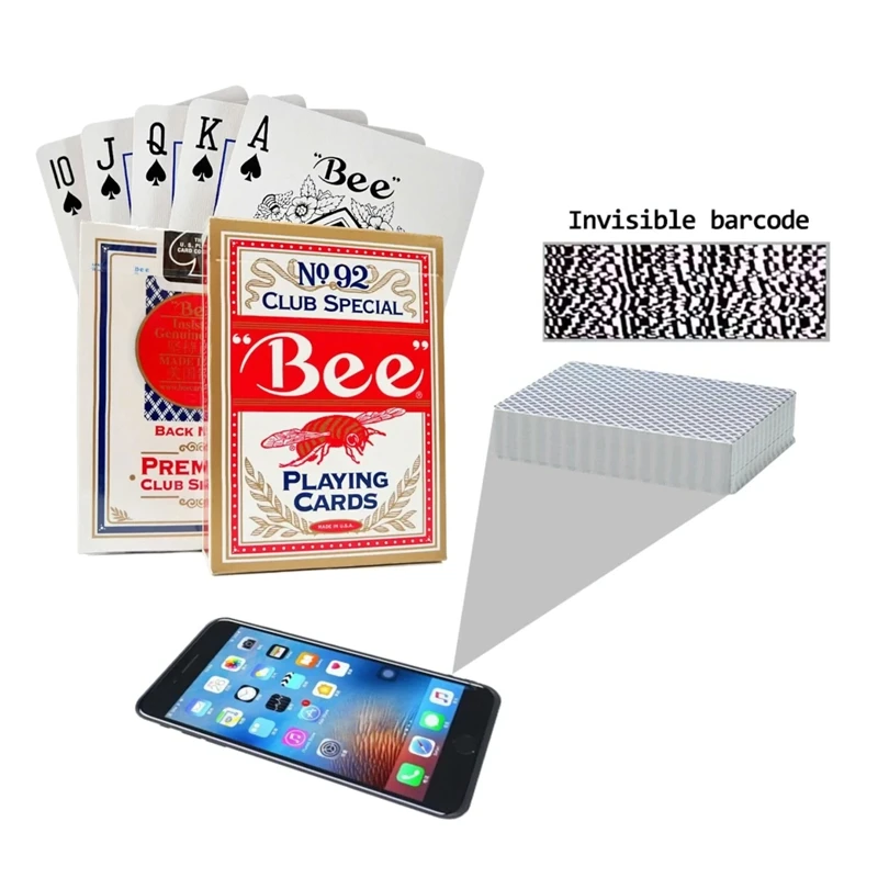 Barcode Marked Bee 92 Cheating Poker Cards For Poker Hand Analyzer（Only Cards)