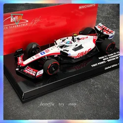 minichamps car model 2022 British Grand Prix Schumacher 1/43 Hans F1 Racing  F1 car model room ornament collection for boy gift