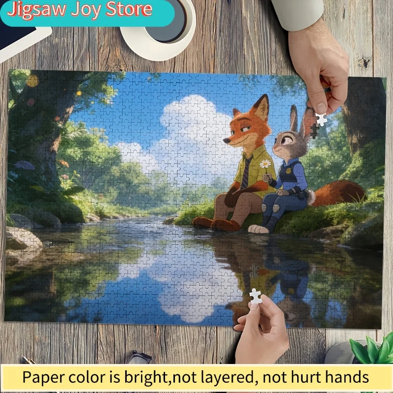 1000pcs Disney Zootopia Judy & Nick Wilde Poster Puzzle - & Brain, Movie, / Game for Birthday Gift, Room Decor
