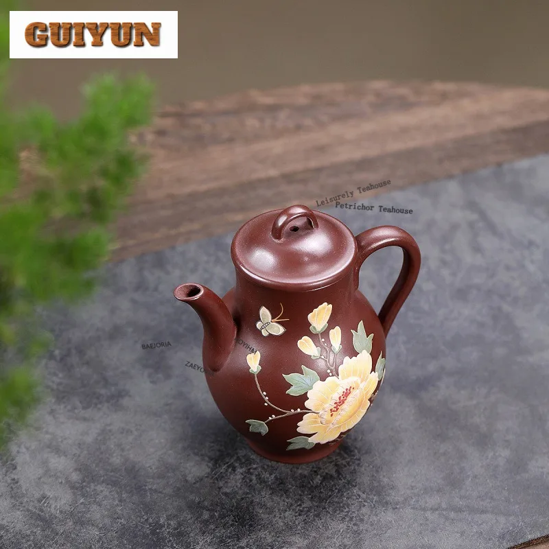 

220ml Elegant Yixing Purple Clay Teapots Handmade Jade Bottle Pot Raw Ore Purple Mud Tea Making Kettle Zisha Tea Set Supplies