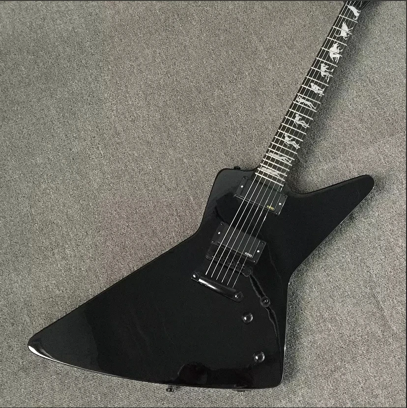 James Hetfield Explore Man-wolf Electric Guitar Black Bone Nut Fast Delivery