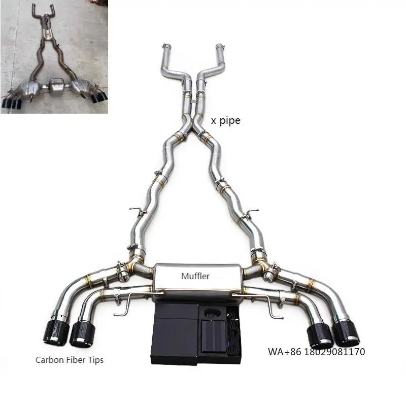 

OEM Valve Catback Exhaust for M8 COUPE F91 4.4T 2019-2024 Two Door Stainless Steel Exhaust Pipe Muffler Carbon Fieber Tip
