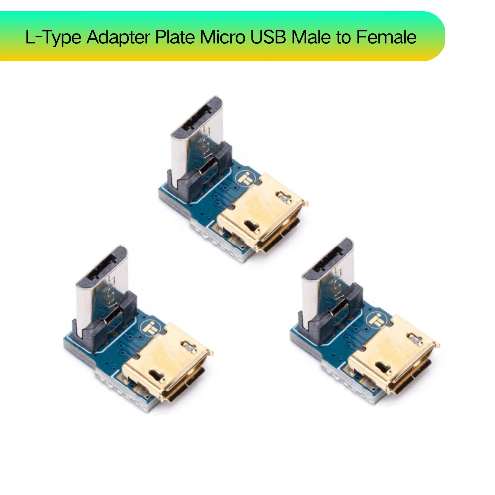 3PCS iFlight Protek35 L-Type Adapter Plate Micro USB Male to Female Extension Board for RC FPV Racing Flight Controller