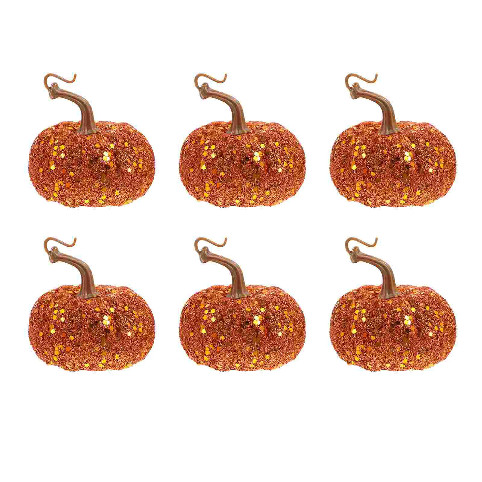 6 Pcs Simulation Foam Pumpkin Table Pumpkins Hanging Decorations Fall Foams Pendants Mini Frosted DIY Ornaments Artificial