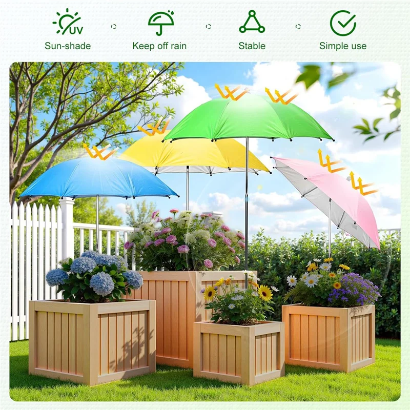 

ABNO-Пластевые зонты для уличных растений, 4 шт., садовый зонт с регулируемой высотой и углом, навес от пылающего солнца и дождя