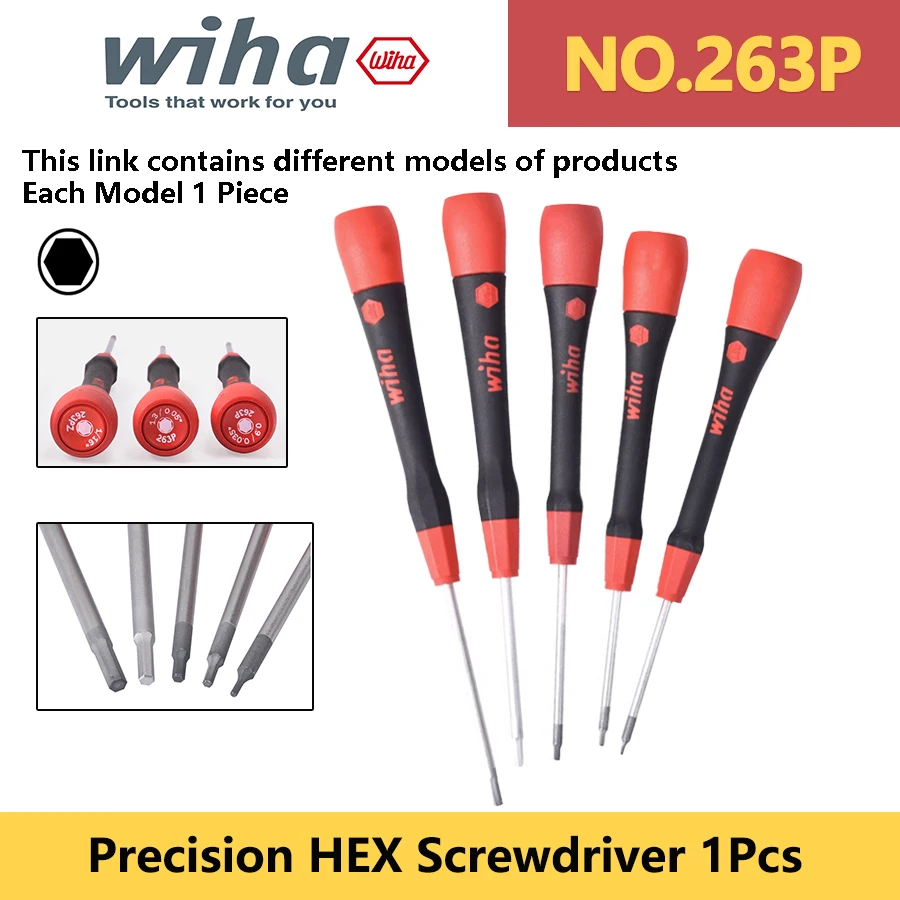 

Прецизионная отвертка WIHA для шестигранных винтов Мини-отвертка для инструмента для ремонта электроники Серия No 263P