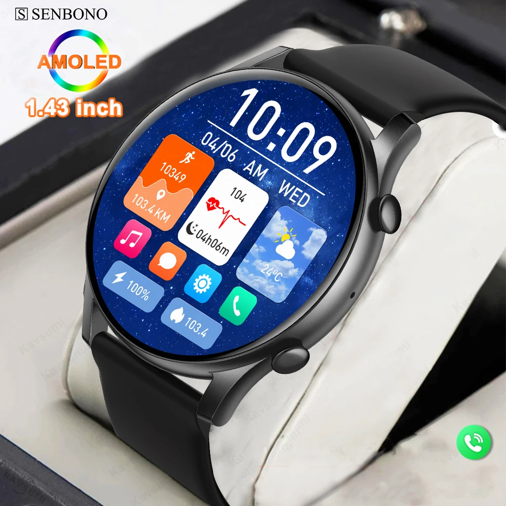 

SENBONO L52PRO Amoled Смарт-часы с большим экраном 1,43 дюйма 466*466 Голосовой BT-вызов Монитор здоровья Спортивные режимы фитнеса Смарт-часы Мужчины Женщины