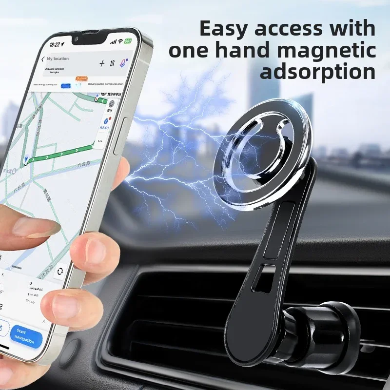 Magnetic Car Phone Holder Stand Magnet Cell Mobile Support Mount GPS Bracket in Car for Macsafe IPhone 16 15 14 Samsung Xiaomi
