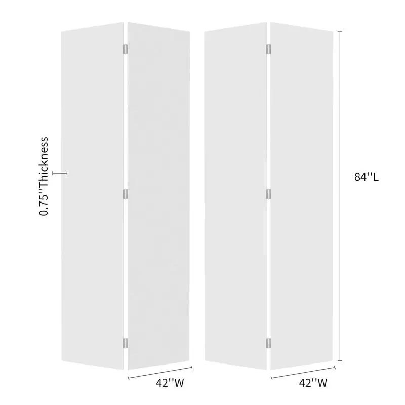 Pintu Lipat Dua Panel Modern 84x84 Inti Padat Vinyl Putih dengan Perlengkapan Perangkat Keras