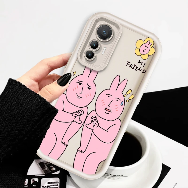 Pink Rabbit Ugly Cute Cartoon Eye Ladder For Xiaomi MI 14 12T 11 Lite Poco M3 X5 X4 F5 F4 F3 F2 GT Pro 5G Cover Phone Case