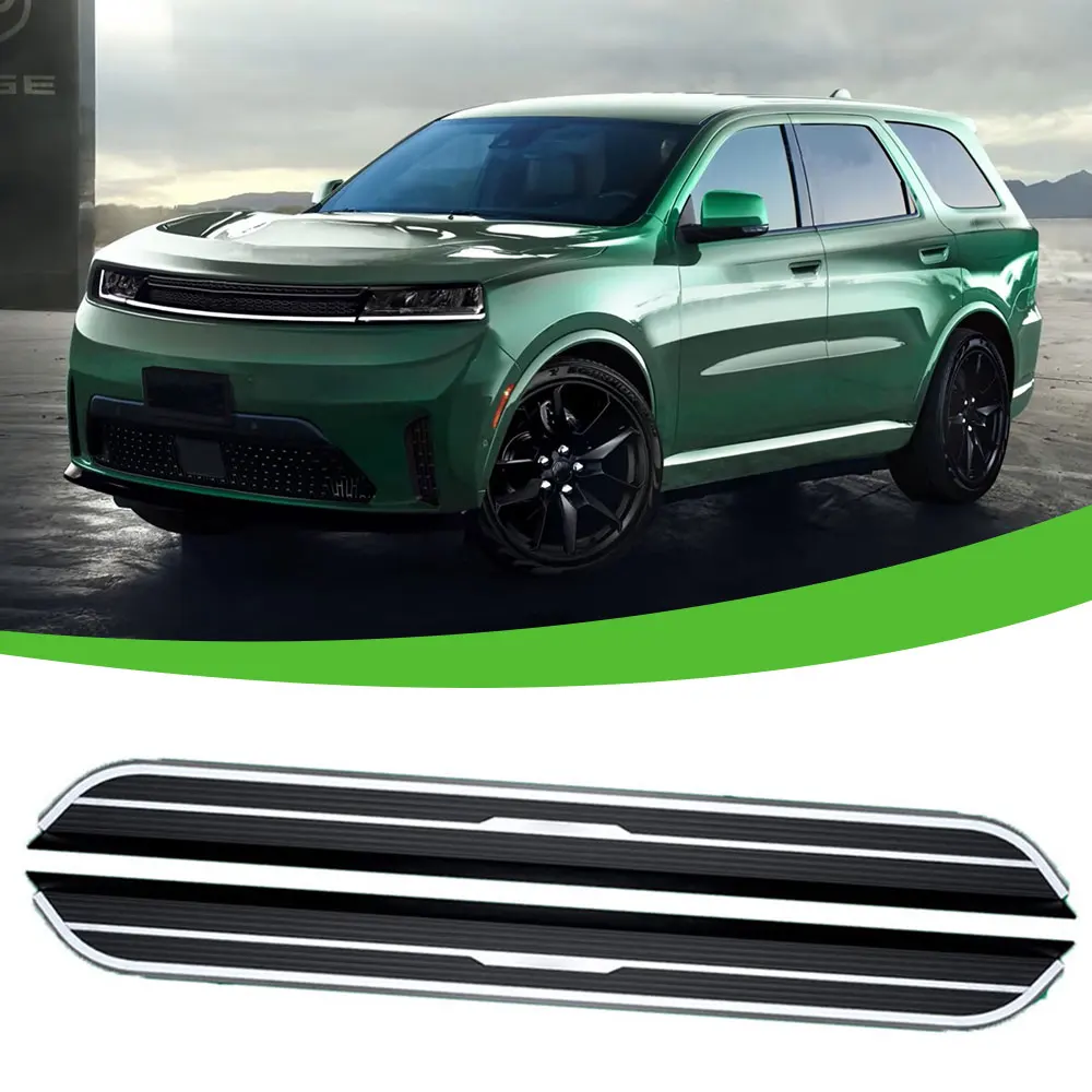 

2PCS Aluminium Fit for Dodge Durango 2018-2024 2025 Fixed Door Running Boards Side Steps Pedal Bar Foot Step Protector