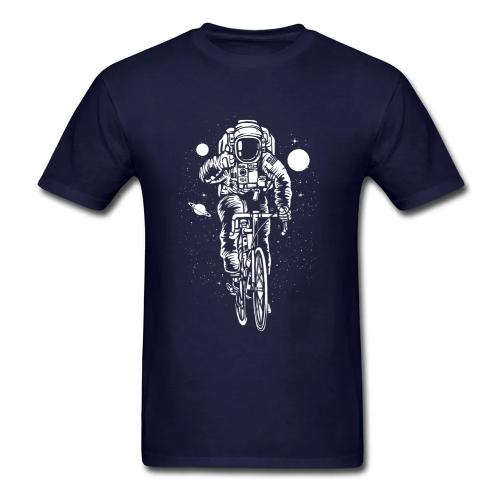 Nice Peoples Rider Bicycles Men Funny Black T-shirt Thumb Up Astronaut Print Male T Shirt Novelty Spaceman Cartoon Tees