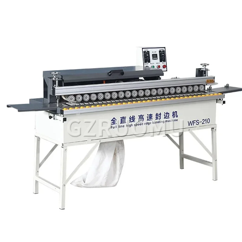 WFS210 Full Linear Edge Banding Machine Woodworking High Speed Edge Bander Automatic Belt Breaking For Wood Vacuuming Polishing