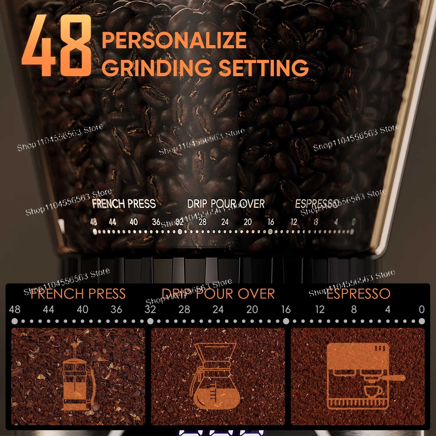 Piastra a cono in acciaio inox, macinacaffè, macinacaffè