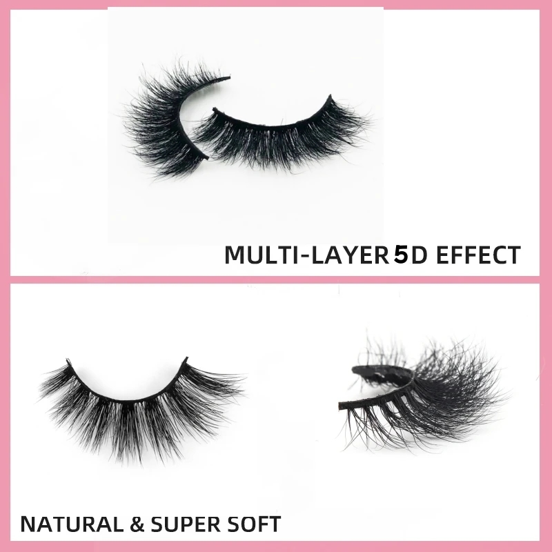 1Pair/Boxes 3D 100% Real Mink invisible and natual lasting and firm multi-layer strip eyelasehs