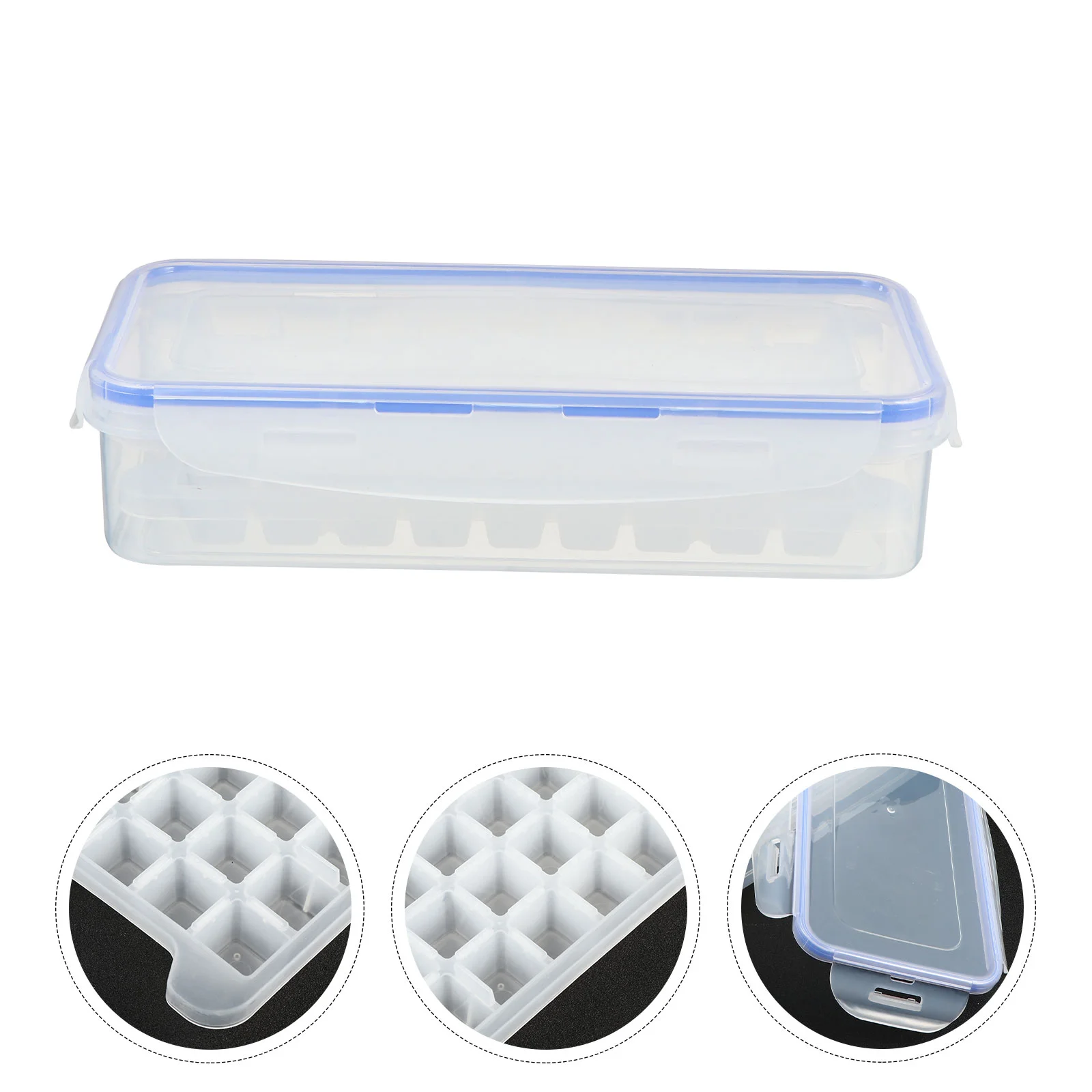 

4 Pcs Mini Ice Maker Machine Box Mould Tray Mold with Cover Biscuit Making Cube