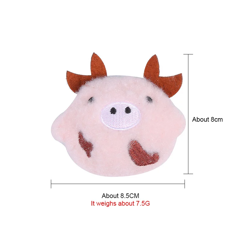 Cute Cow Head Shape Dog Cat Toy Soft Fleece Chew Pet Dog Plush Toys Puppy Training Toy Dog Cat Accessories