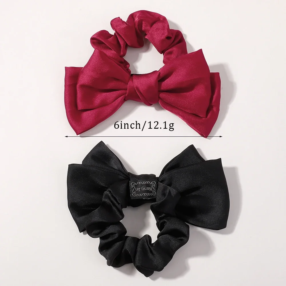 1/3Pcs Sweet Large Satin Bowbot Hair Scrunchie Band for Women Girls 2025 Spring Ponytail Hair Rope Princess Escape Headwear