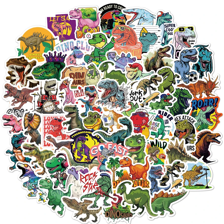 10/50/75 PCS Graffiti Dinosaur Stickers Toy for Kid Cute Animal Sticker to DIY Laptop Bicycle Motor Car Luggage Skateboard Decal