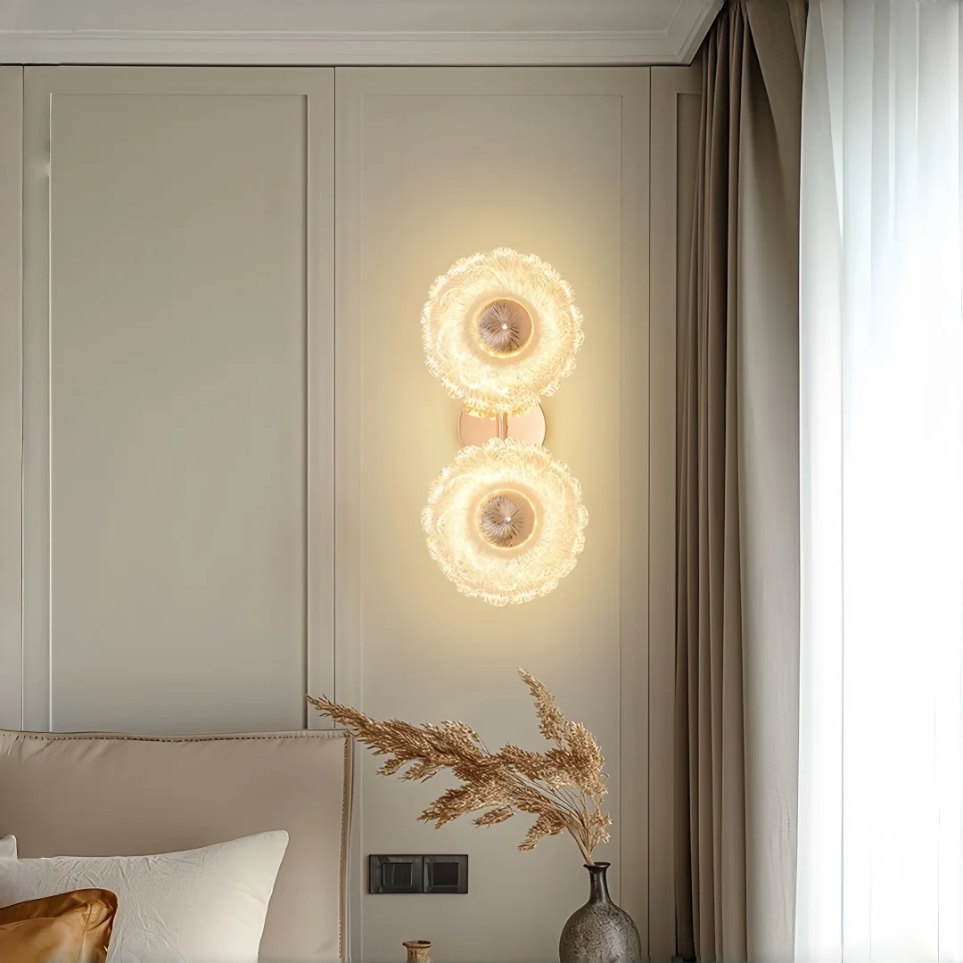 Modern Luxury Vertical Floral Wall Light for Bedroom Vanity Corridor Glam Upscale Contemporary Villa Interior Decor Lamp