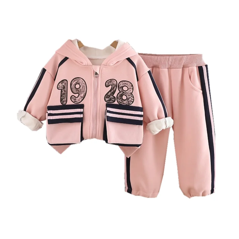 New Winter Baby Boys Clothes Children Fashion Thick Warm Hooded Jacket Pants 2Pcs/Sets Infant Girls Clothing Set Kids Tracksuits