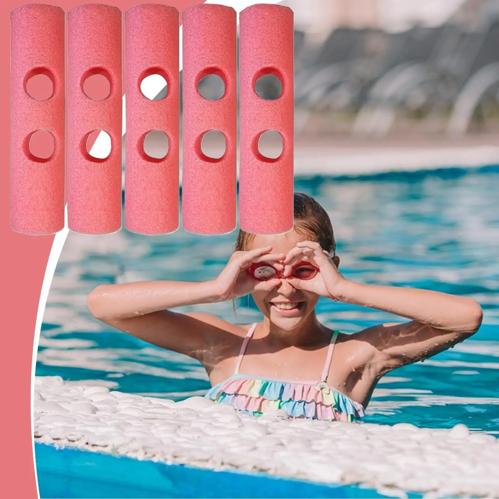 5pcs 풀 국수 커넥터 수영 국수 플로팅 커넥터 수영 폴 커넥터 훈련 보조 수영 국수 폼 커넥터